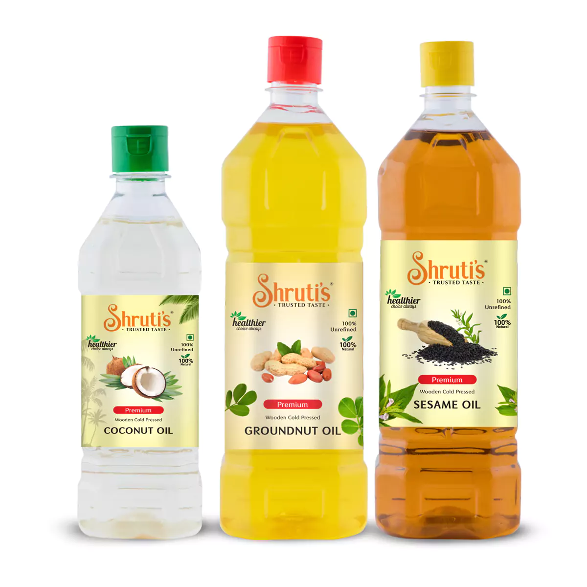 Shrutis Cold Pressed (kachi Ghani) Oil-Combo Pack